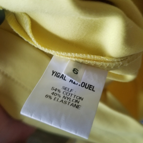 Yigal Azrouel Yellow Geometric Zipper Dress Size 6 - Picture 10 of 11